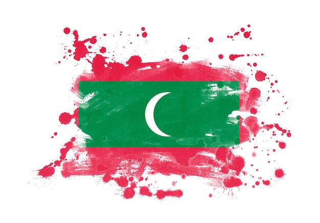 Malediven-Flaggen-Grunge gemalter Hintergrund