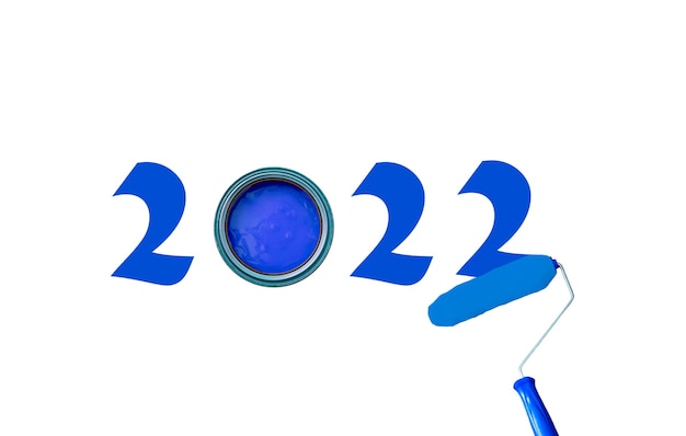 Foto malerei 2022 mit blauer farbe