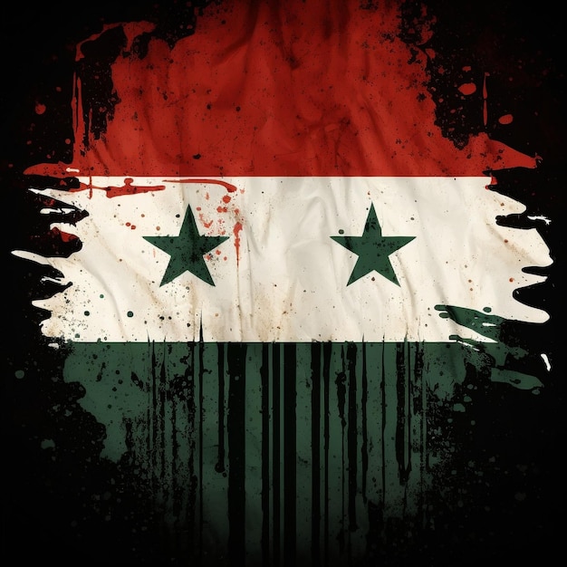 Foto malerei der syrischen flagge. ki-generation.