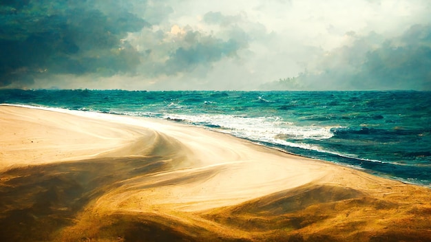 Malerei Meereslandschaft Original Ölgemälde von Meer und Strand auf Leinwand