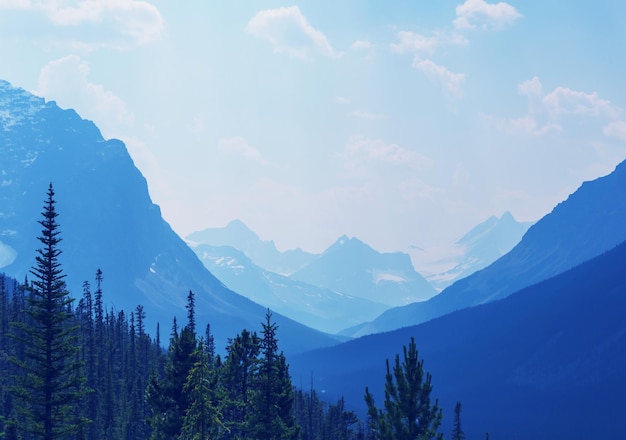 Malerische kanadische Berge im Sommer