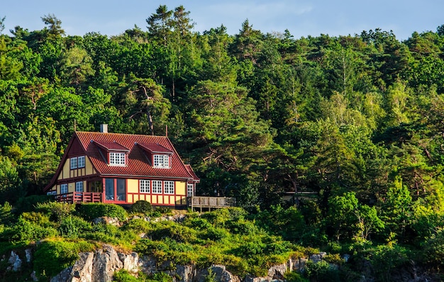 Malerische Kleinstadt Gudhjem in Bornholm, Dänemark