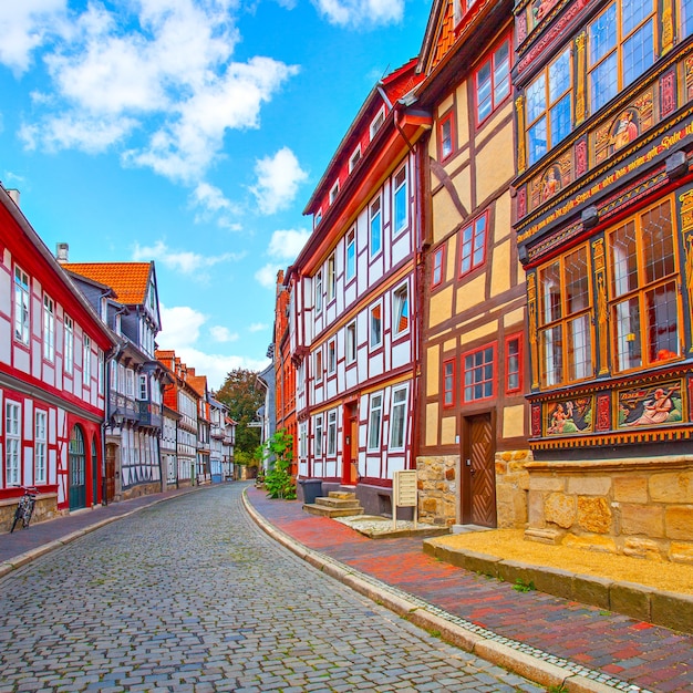 Malerische Straße in der alten deutschen Stadt, Deutschland