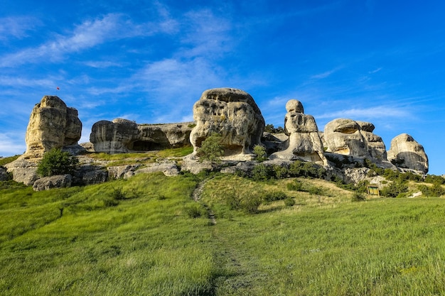 Malerischer Blick auf die Bakhchisarai-Sphinxe Bakhchisarai Krim Russland Die Halbinsel Krim