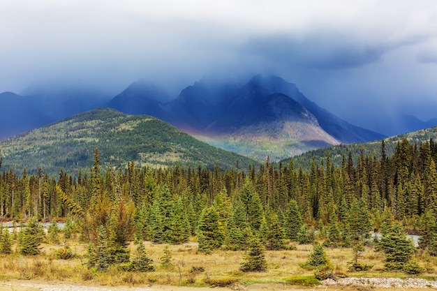 Malerischer Blick auf die Berge in den kanadischen Rocky Mountains in der Sommersaison