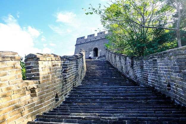 Foto malerischer blick auf die mutianyu-chinesische mauer in peking