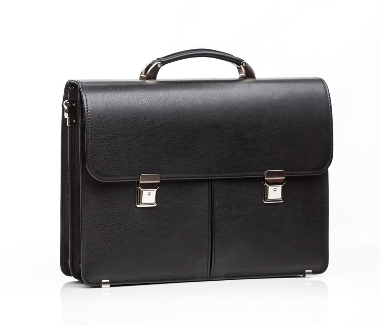 Maleta de couro preto para homens casual ou de negócios