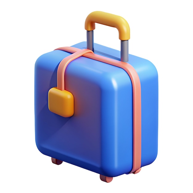 Foto maleta de viagem azul em fundo rosa conceito de viagem estilo minimalista renderização 3d 24