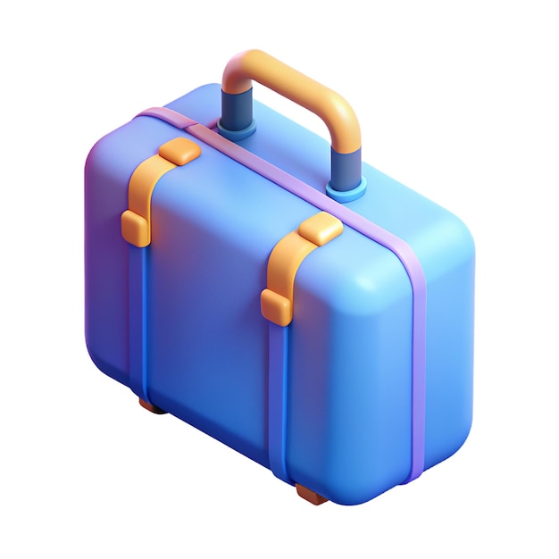 Foto maleta de viagem azul em fundo rosa conceito de viagem estilo minimalista renderização 3d 24