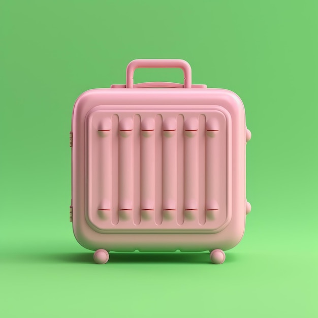 Una maleta rosada .
