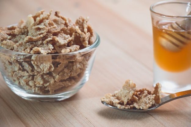 Malla de avena y granola de cereal de comida saludable