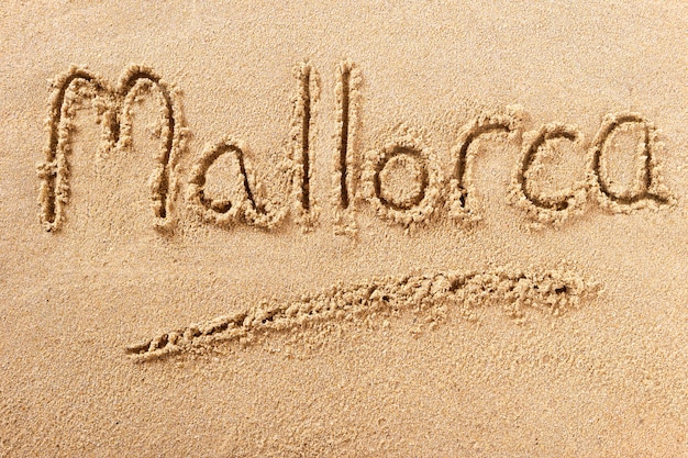 Mallorca handschriftliche Strand Sand Nachricht