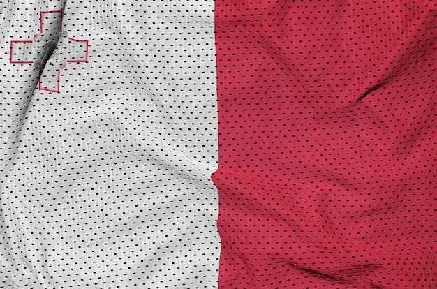 Malta Flagge gedruckt auf einem Polyester Nylon Sportswear Mesh Stoff