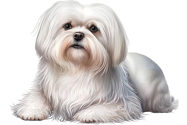 Malteser Hund auf weißem Hintergrund