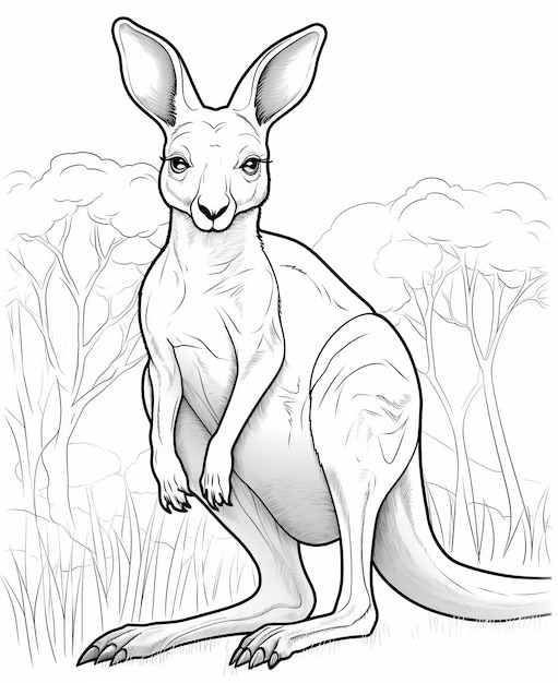 Malvorlage für den Känguru-Cartoon für Kinder
