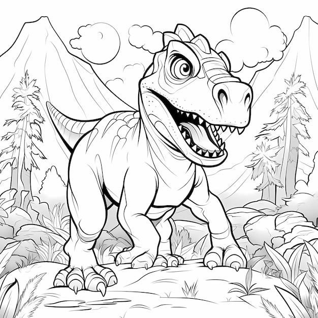 Malvorlage für Kinder Dino Delights Ein prähistorisches Malvorlage-Abenteuer