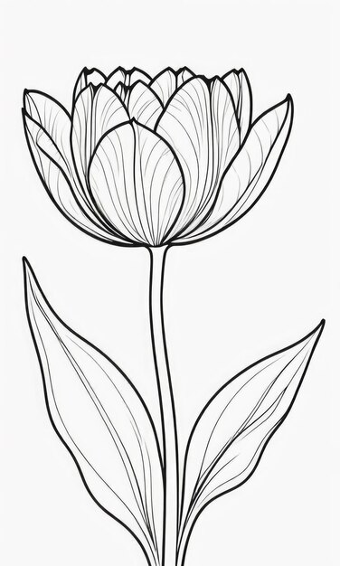 Foto malvorlage für tulpenblumen für kinder