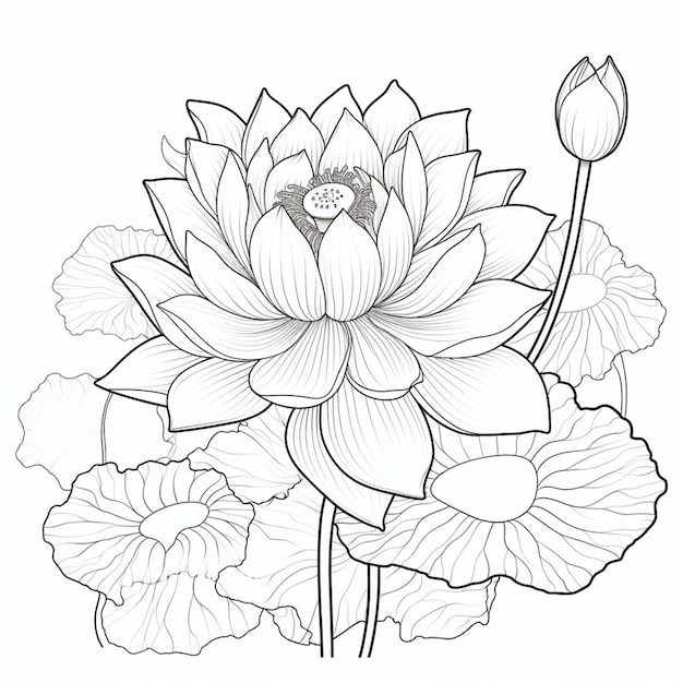 Malvorlagen Lotus weißer Hintergrund