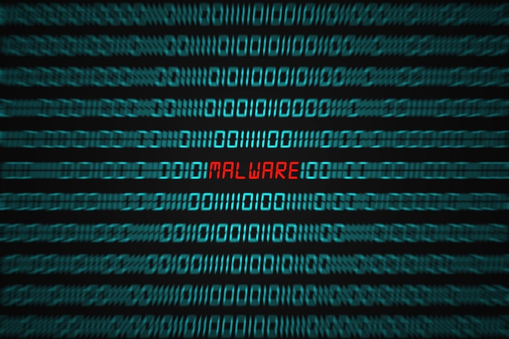 Foto malware en código binario