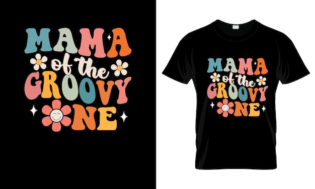 Foto mama des groovy eines farbenfrohen grafischen t-shirt osterdag t-shirt design