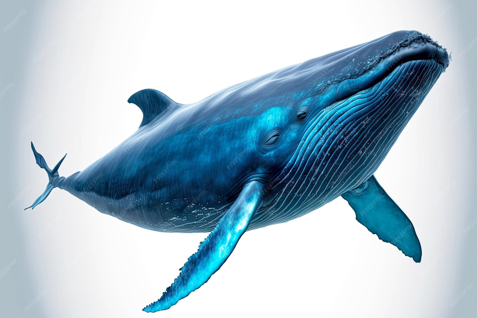 Mamíferos animais grande baleia azul sobre fundo branco | Foto Premium