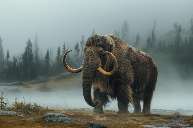 Mamut prehistórico un antiguo gigante de la edad de hielo que simboliza el desierto y la grandeza