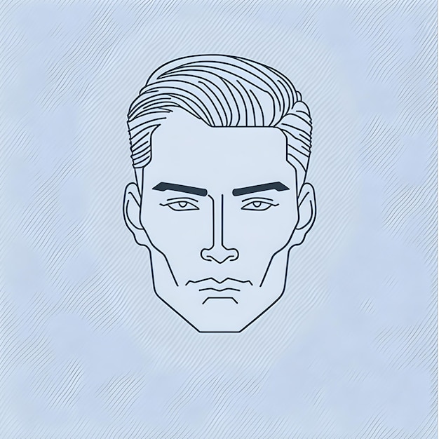 Man-Head-Linie-Ikonen-Vektor-Illustration