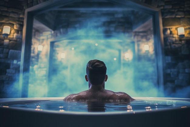 Man Spa Jacuzzi Generieren Sie Ai