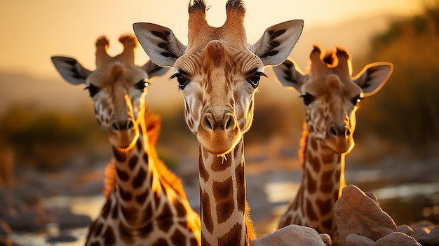 Manada de girafas Girafa Camelopardalis