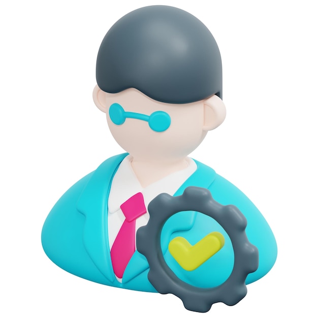 Manager 3D-Render-Icon-Illustration