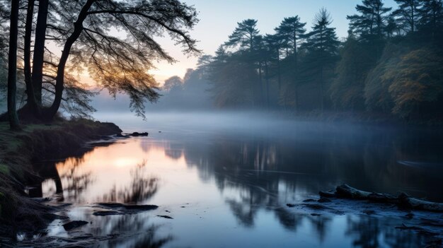 La mañana brumosa y el lago tranquilo cómo crean una atmósfera mágica