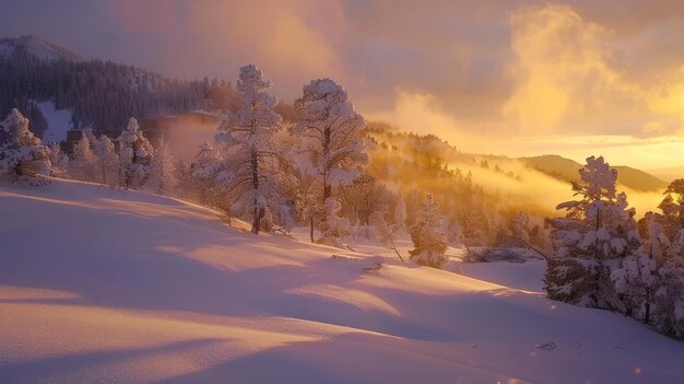 Foto mañana de invierno en el cañón de bryce utah