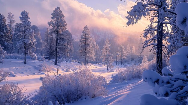 Foto mañana de invierno en el cañón de bryce utah