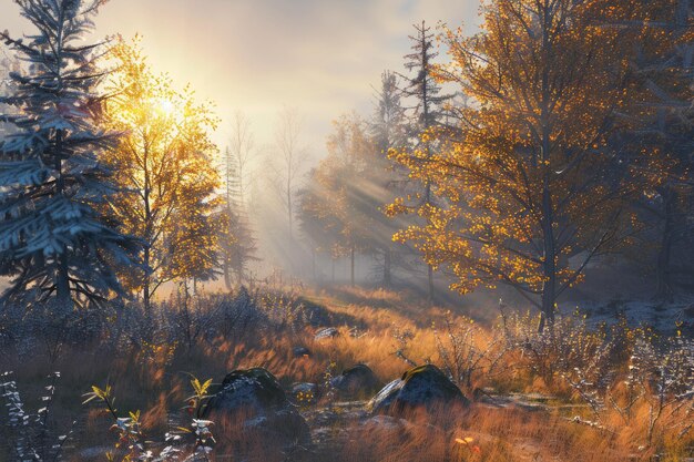 Mañana de otoño en el bosque