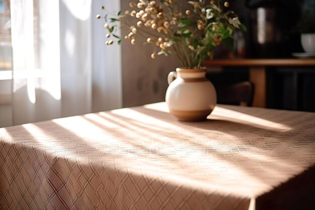 Una mañana serena en la mesa de la cocina