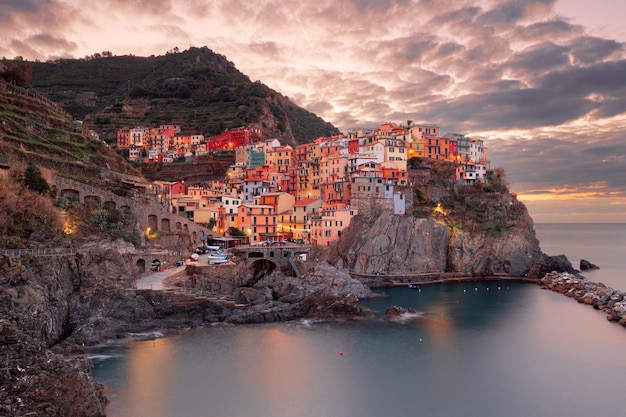 Manarola La Spezia Italien Küstenblick in Cinque Terre