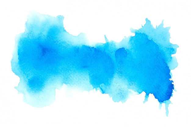Mancha de acuarela azul con fondo de pintura de tonos de color