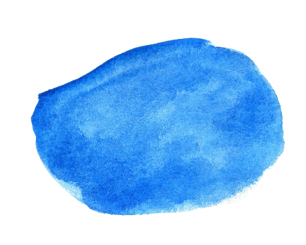 Mancha de acuarela azul splash aislado en blanco