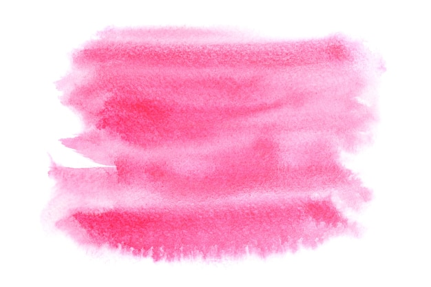 Mancha de acuarela rosa aislada sobre fondo blanco - espacio para texto