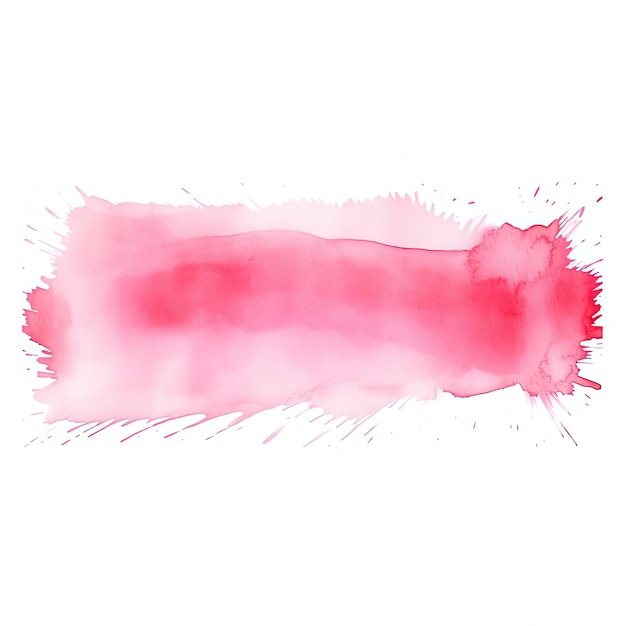 una mancha de acuarela rosa sobre fondo blanco al estilo de pincelada plana