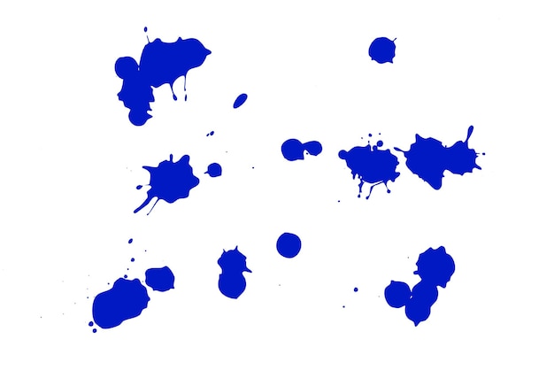 Mancha azul em um fundo branco manchas de tinta em um pedaço de papel