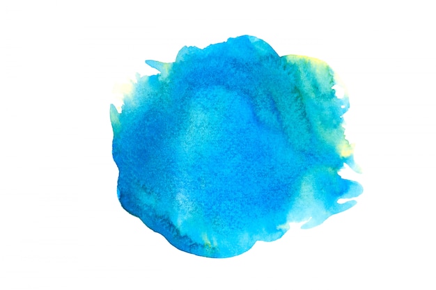 mancha de aquarela azul com tons de cor pintura curso