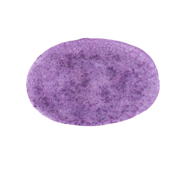 Mancha de aquarela de cor roxa violeta abstrata isolada Textura desenhada à mão em aquarela para banner de cartões de fundo