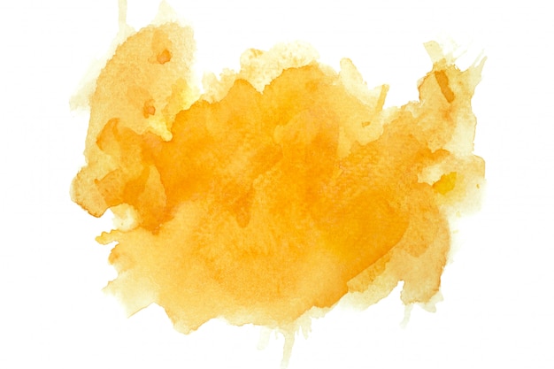 mancha de aquarela laranja amarela com tons de cor fundo de traço de tinta