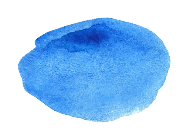 Mancha de respingo de aquarela azul isolada no branco