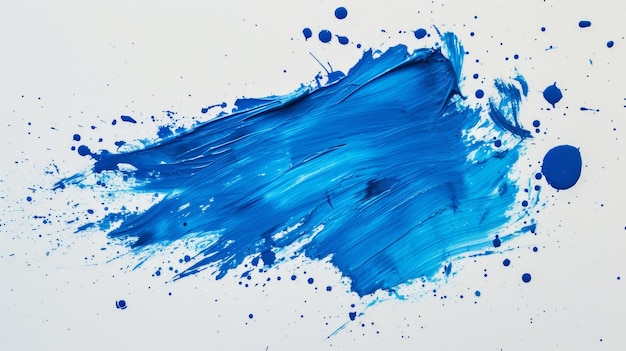 Mancha de tinta azul em superfície branca