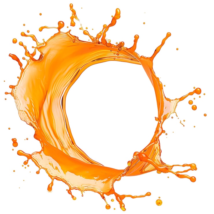 Foto mancha de naranja aislada sobre un fondo blanco