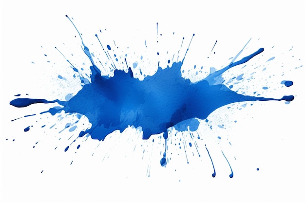Mancha de pintura artística con azul