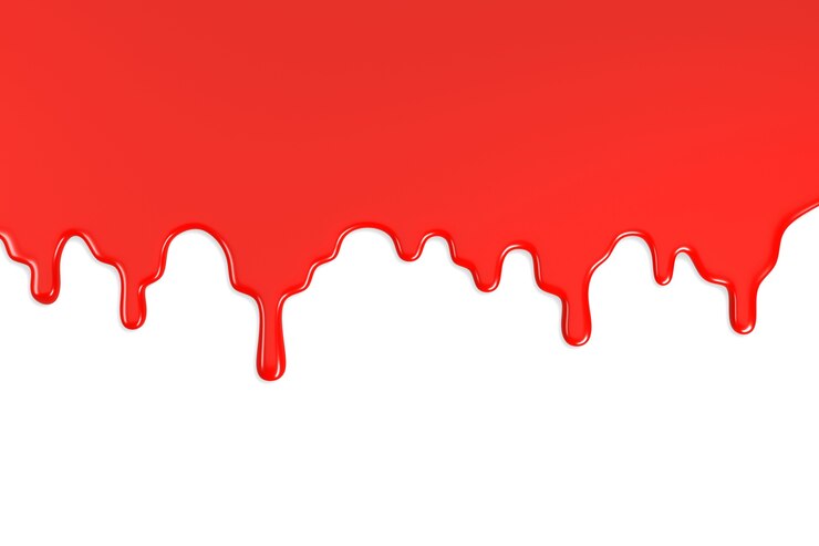 Foto mancha de pintura roja aislada sobre fondo blanco.
