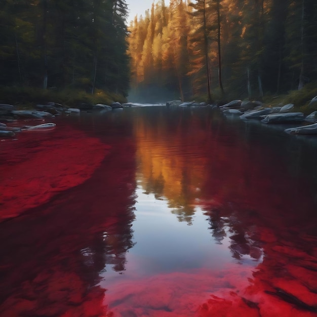 La mancha roja en el agua